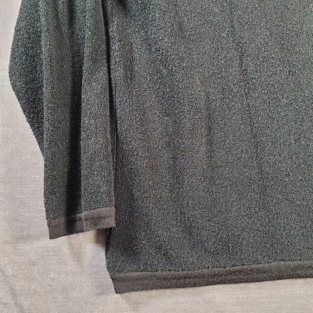 Eddie Bauer‎ Ebtek Vintage Wool Blend 1/4 Zip Mock Neck Mens Black Size Medium